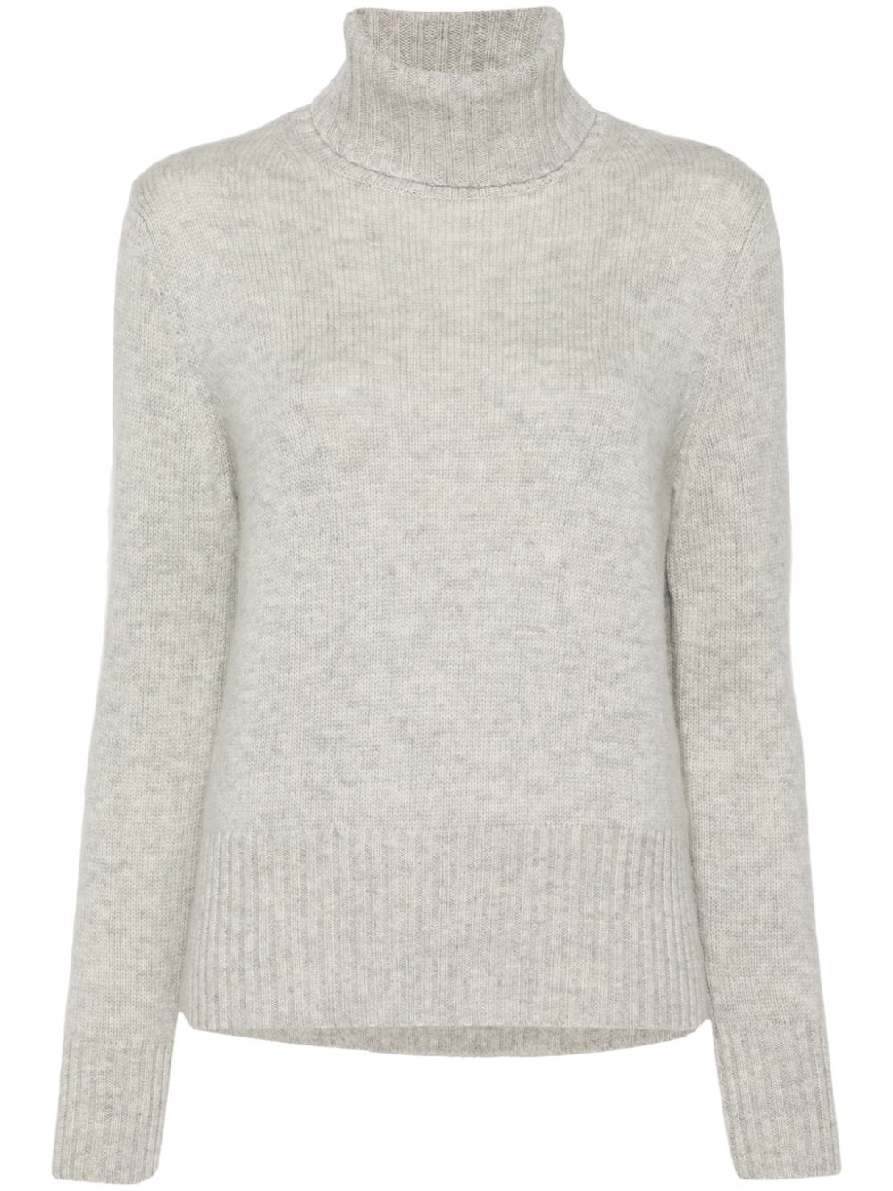 Fine-knit roll-neck jumper - White