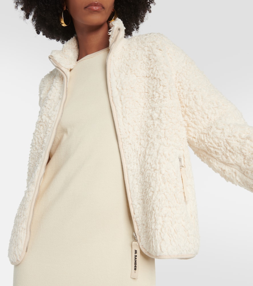 Faux fur-trimmed cotton jacket