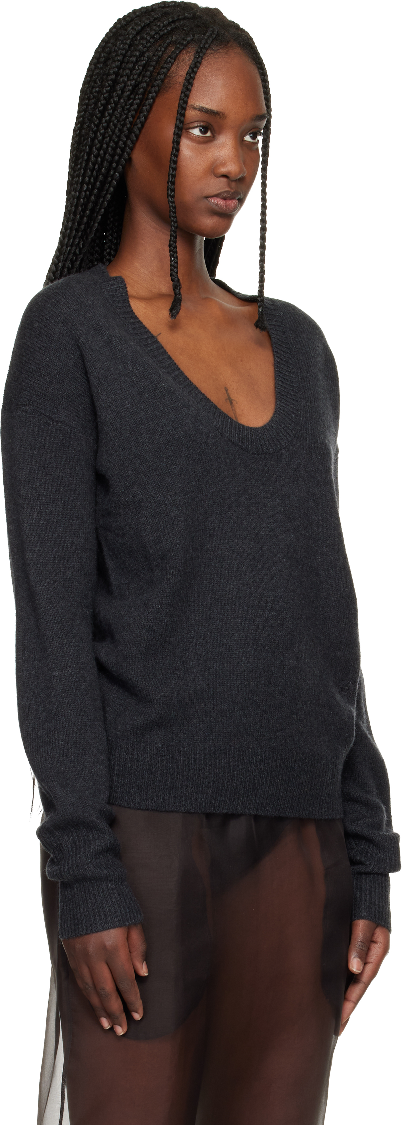 Navy U Neck Sweater