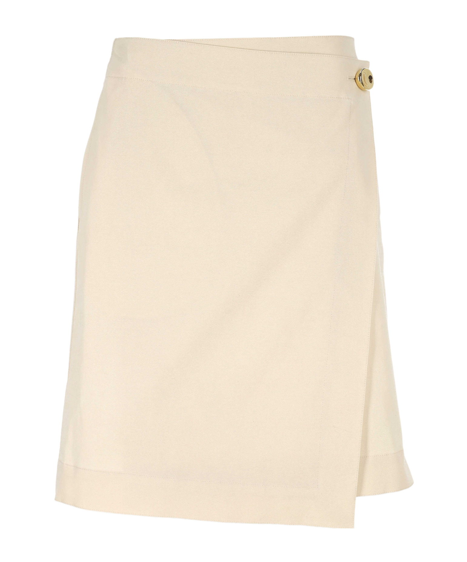 Button-detail wrap skirt