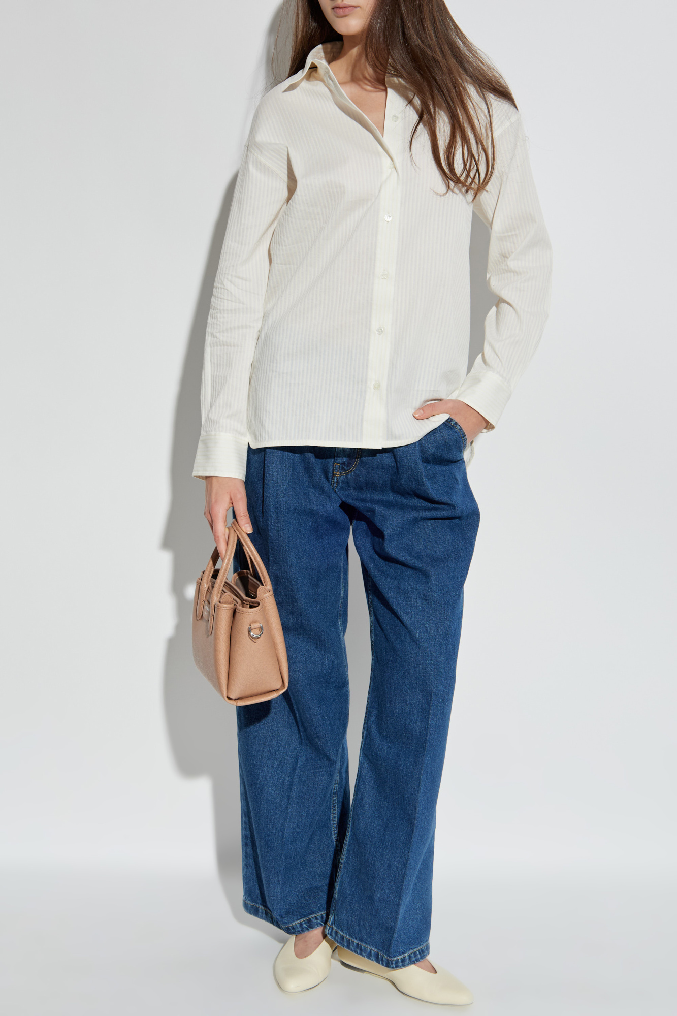 Jeans With Pleats, Women's, Blue