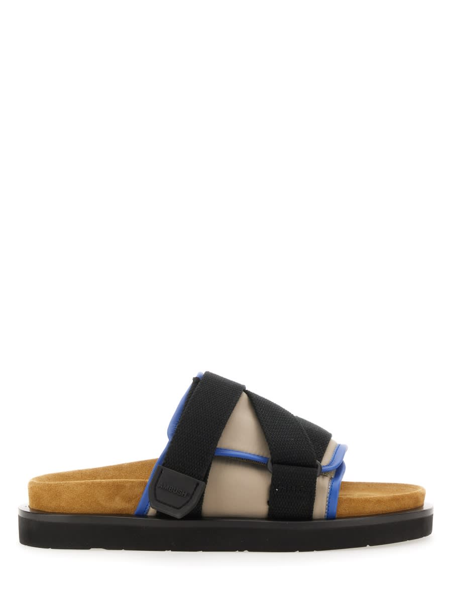 Leather padded slides - Neutrals