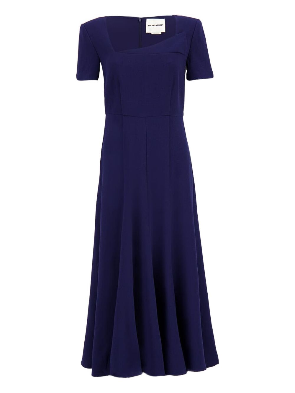 Wool crepe midi dress - Blue