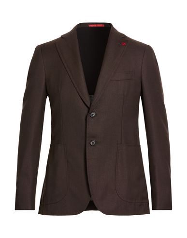 Man Blazer Dark brown Size 40 Wool