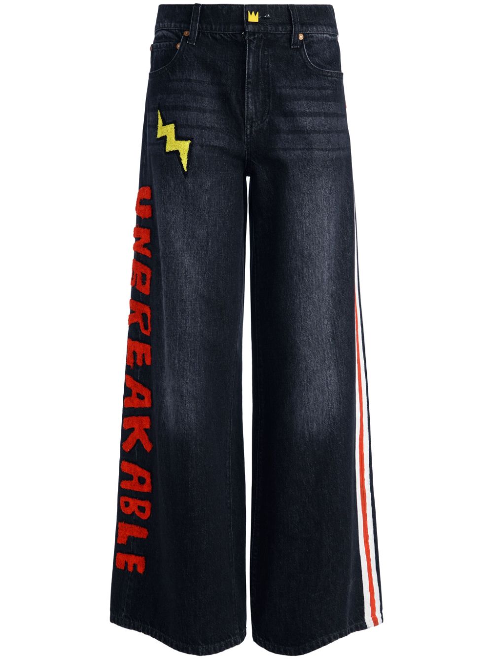 Trish mid-rise wide-leg jeans - Black