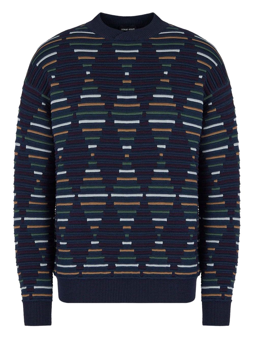 Giorgio Armani geometric-jacquard sweater - Blue