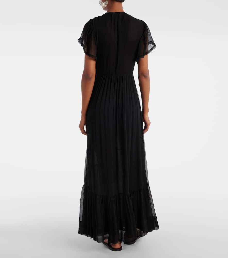 Agathe gathered silk maxi dress