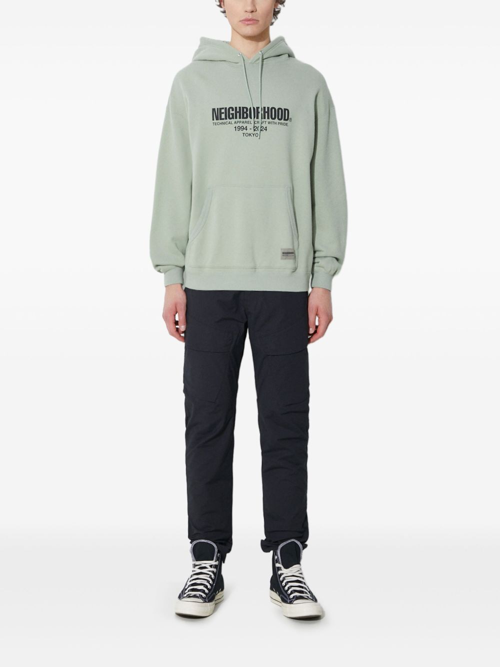 Logo-print hoodie - Green