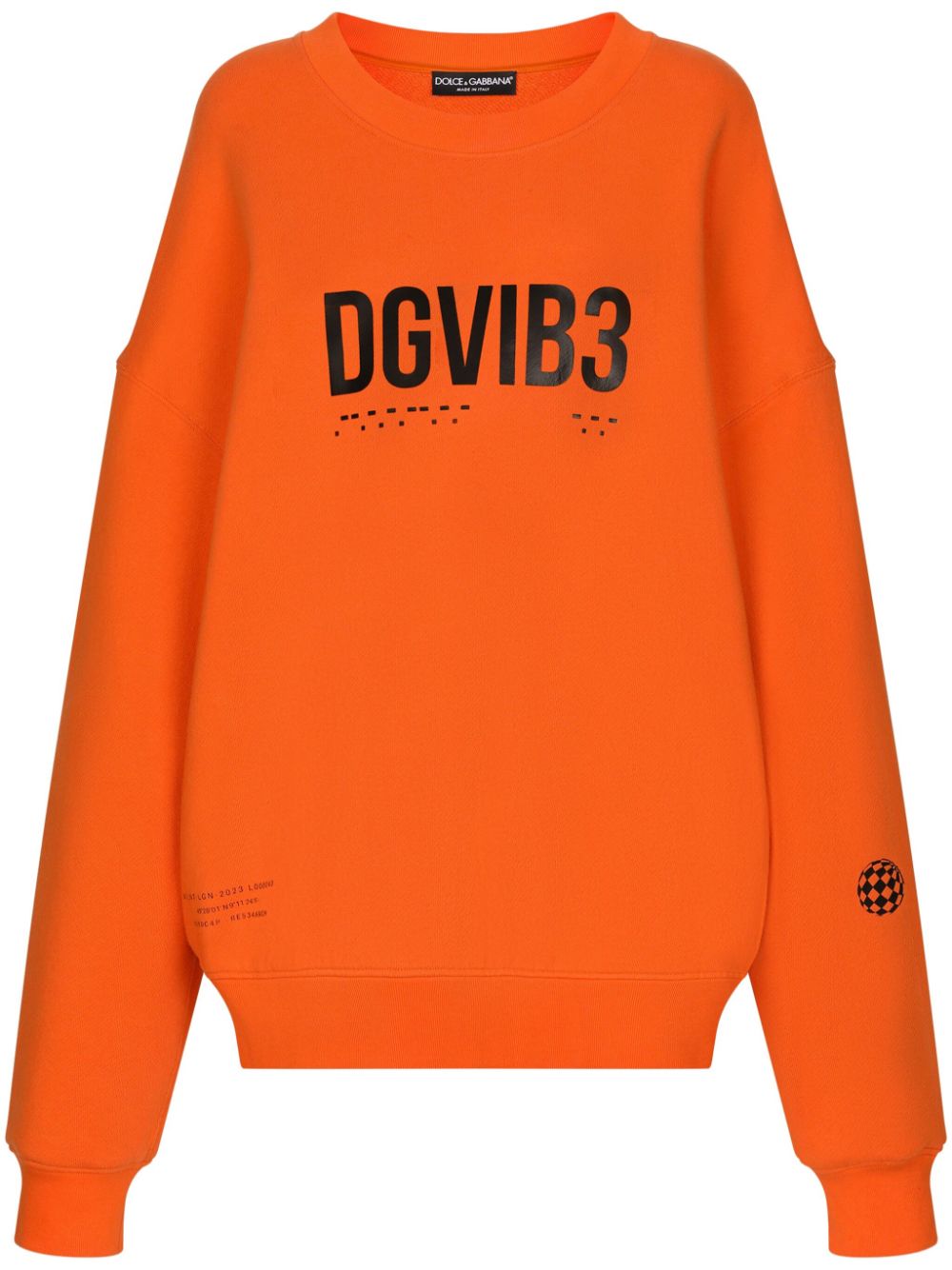 Logo-print cotton sweatshirt - Orange