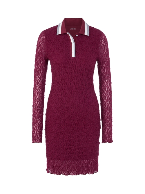 Marc Cain Polo dress with mesh look, red, 36 N