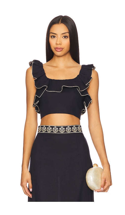 Rosewater House Malika Bustier Top in Navy. - M/L also in
