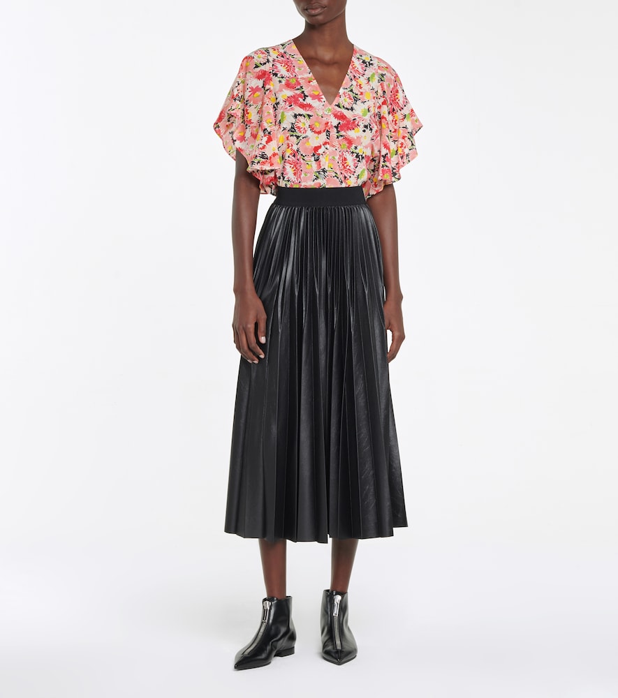 Floral silk crêpe blouse
