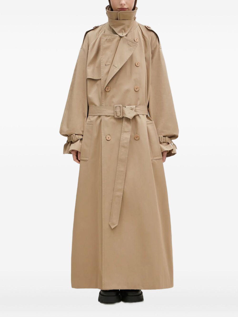 Double-breasted belted trench coat - Neutrals
