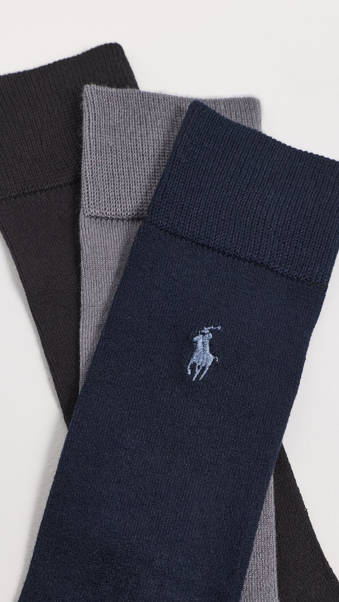Supersoft Flat Knit Slack Socks 3 Pack Grey/Navy/Black