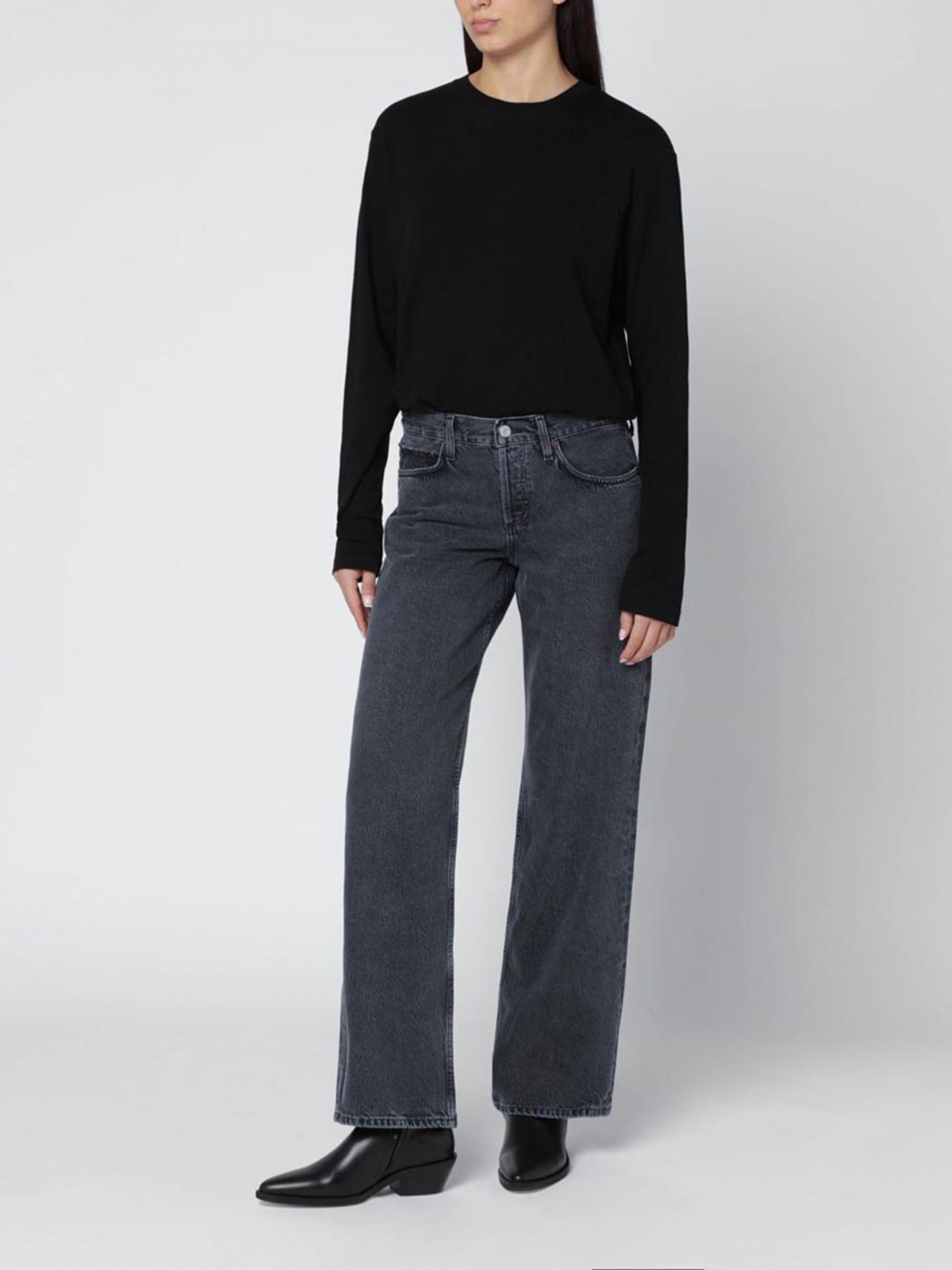 Jeans Woman color Charcoal