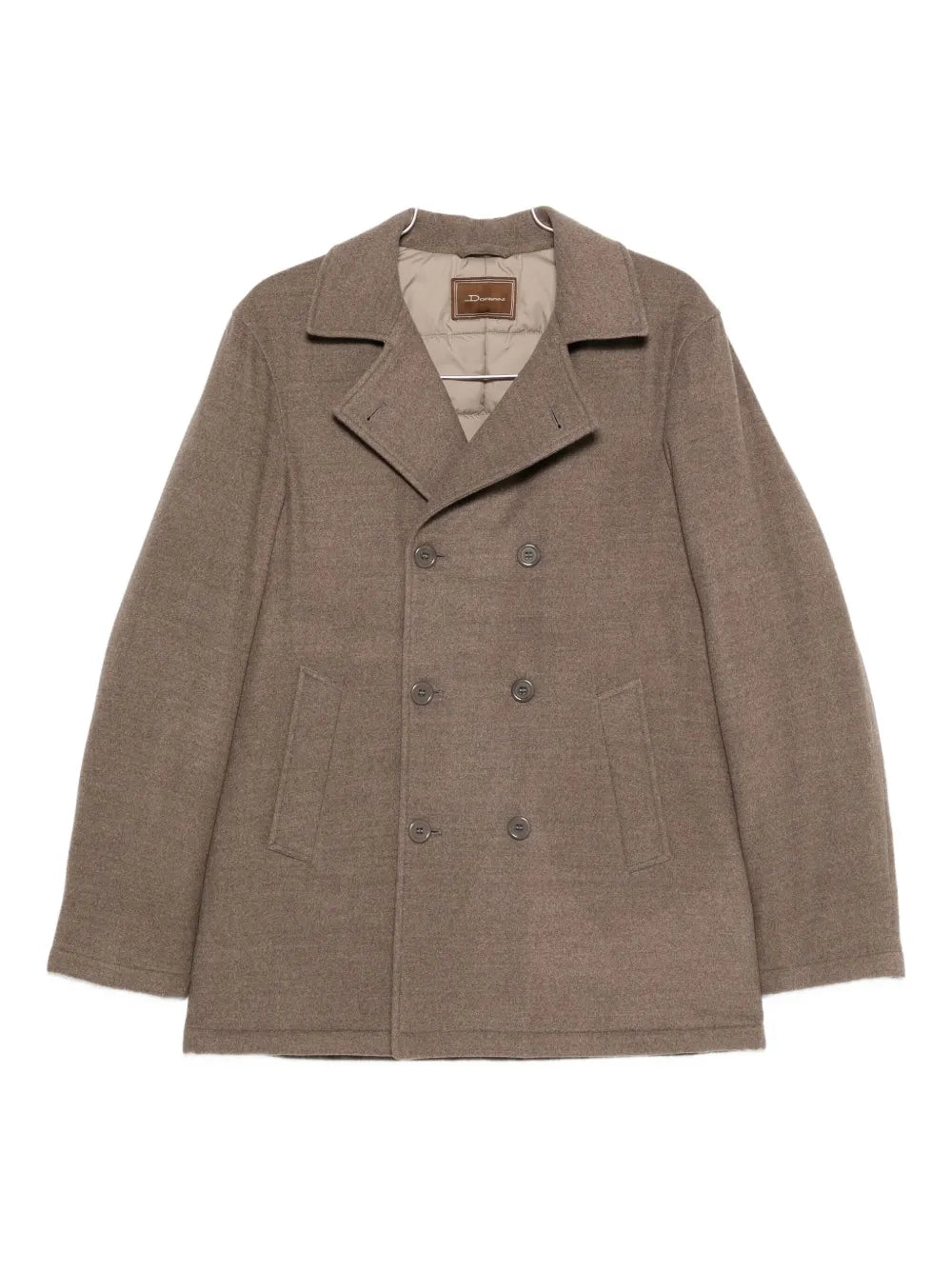Double-Breasted Cashmere Coat — Taupe