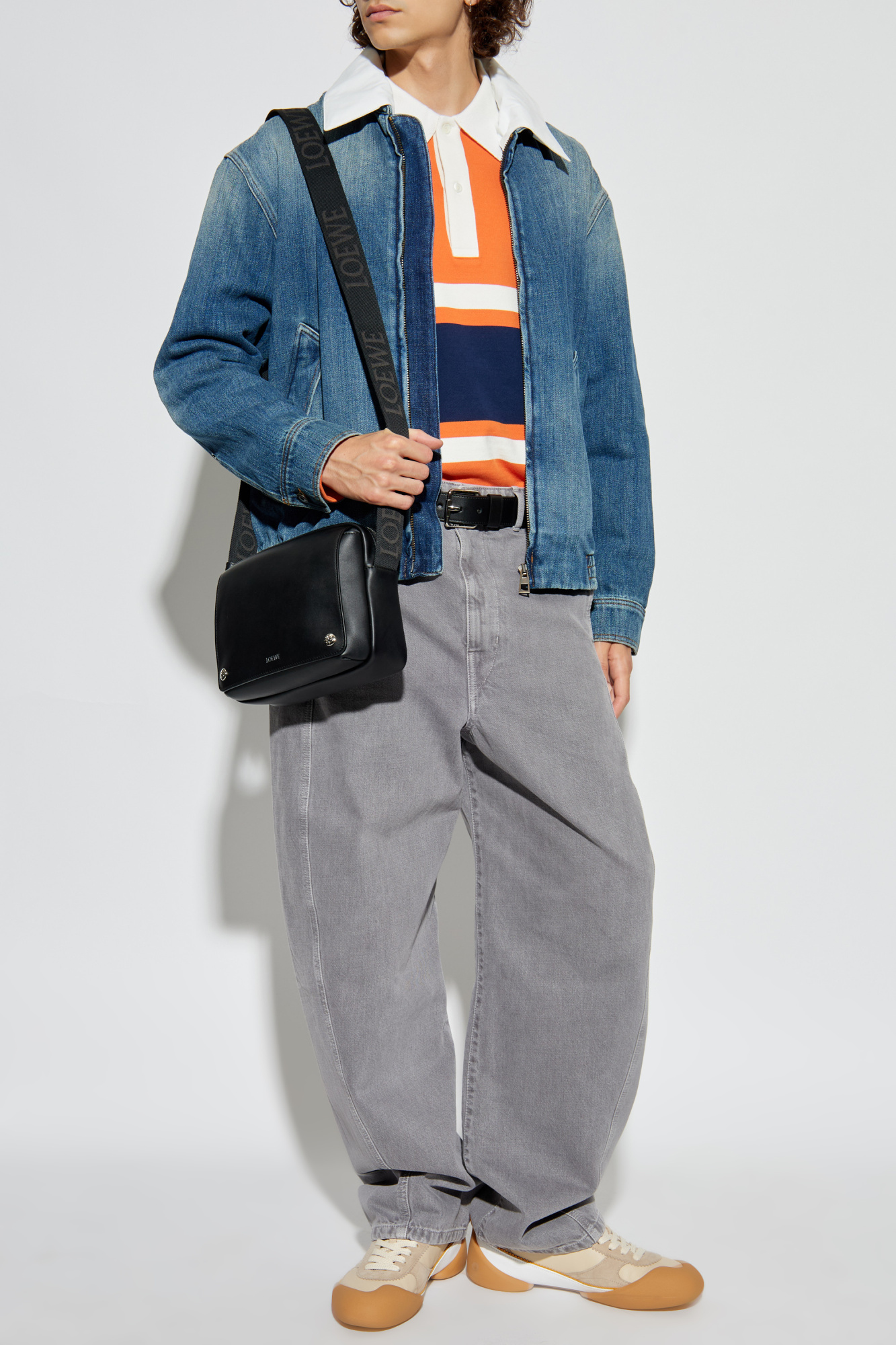 Denim Jacket With Collar, Men's, Blue