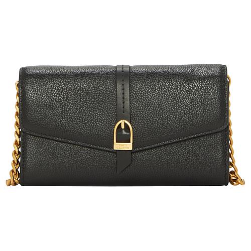 Haley Leather Flap Wallet with Optional Chain