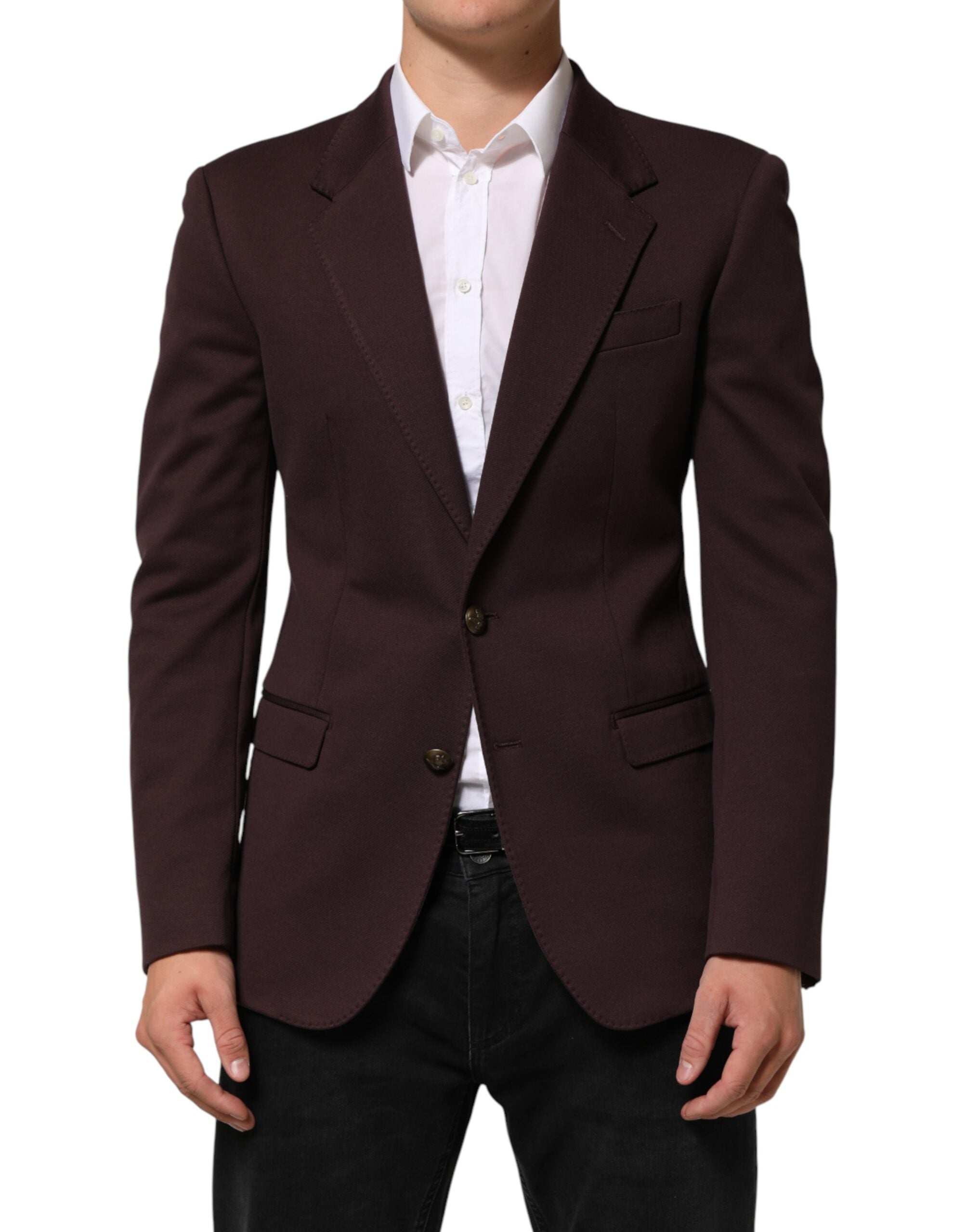 Two-Button Cotton-Blend Blazer — Brown
