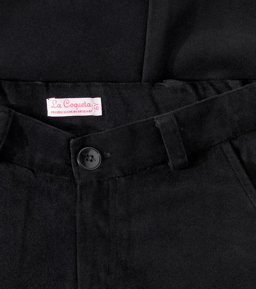 Elio cotton velvet straight pants