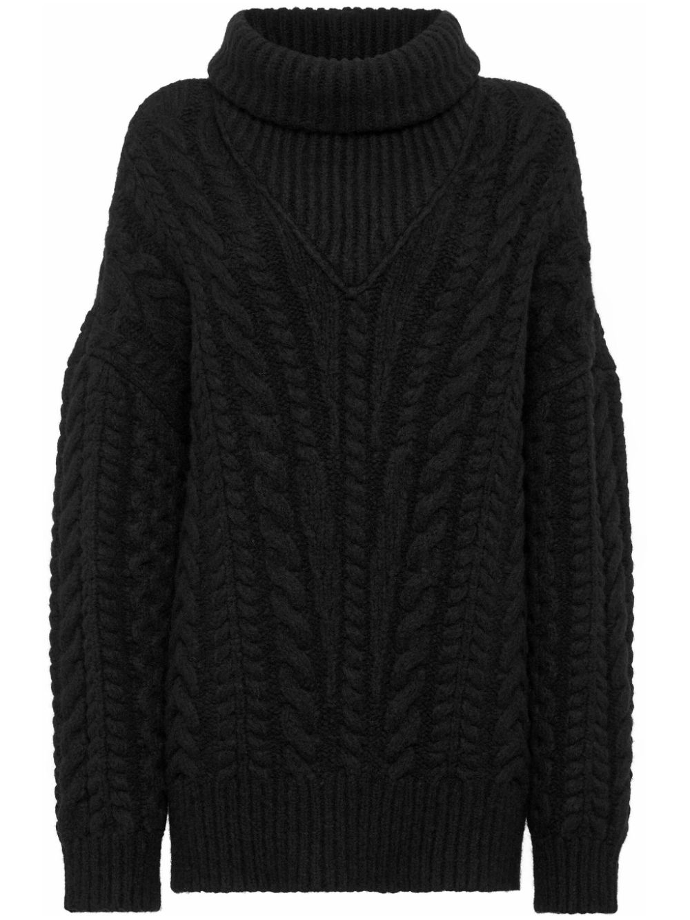 Skull&Bones cable-knit jumper - Black