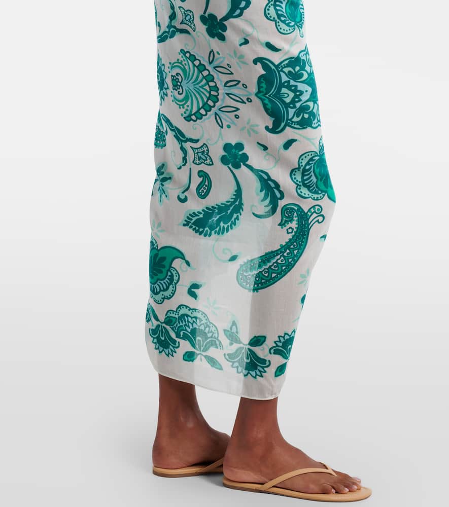 Kos paisley cotton and silk beach cover-up