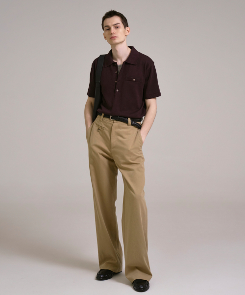 Refined Knit Polo Shirt Burgundy