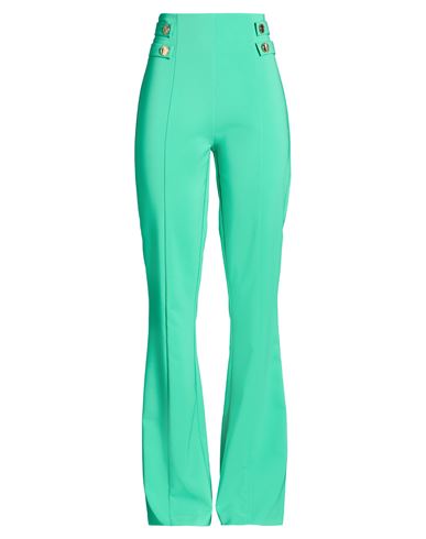 Woman Pants Green Size 4 Polyester, Elastane