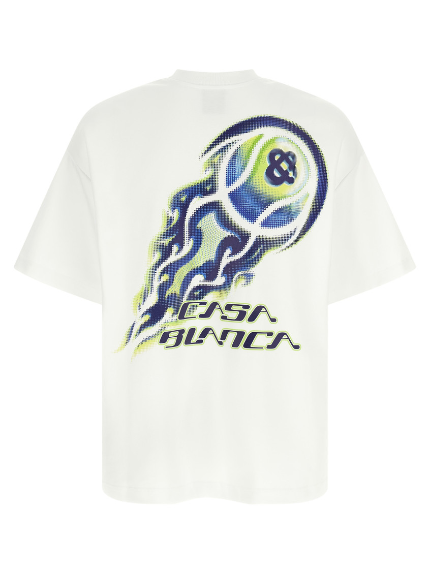 Flaming Tennis Ball T-Shirt White