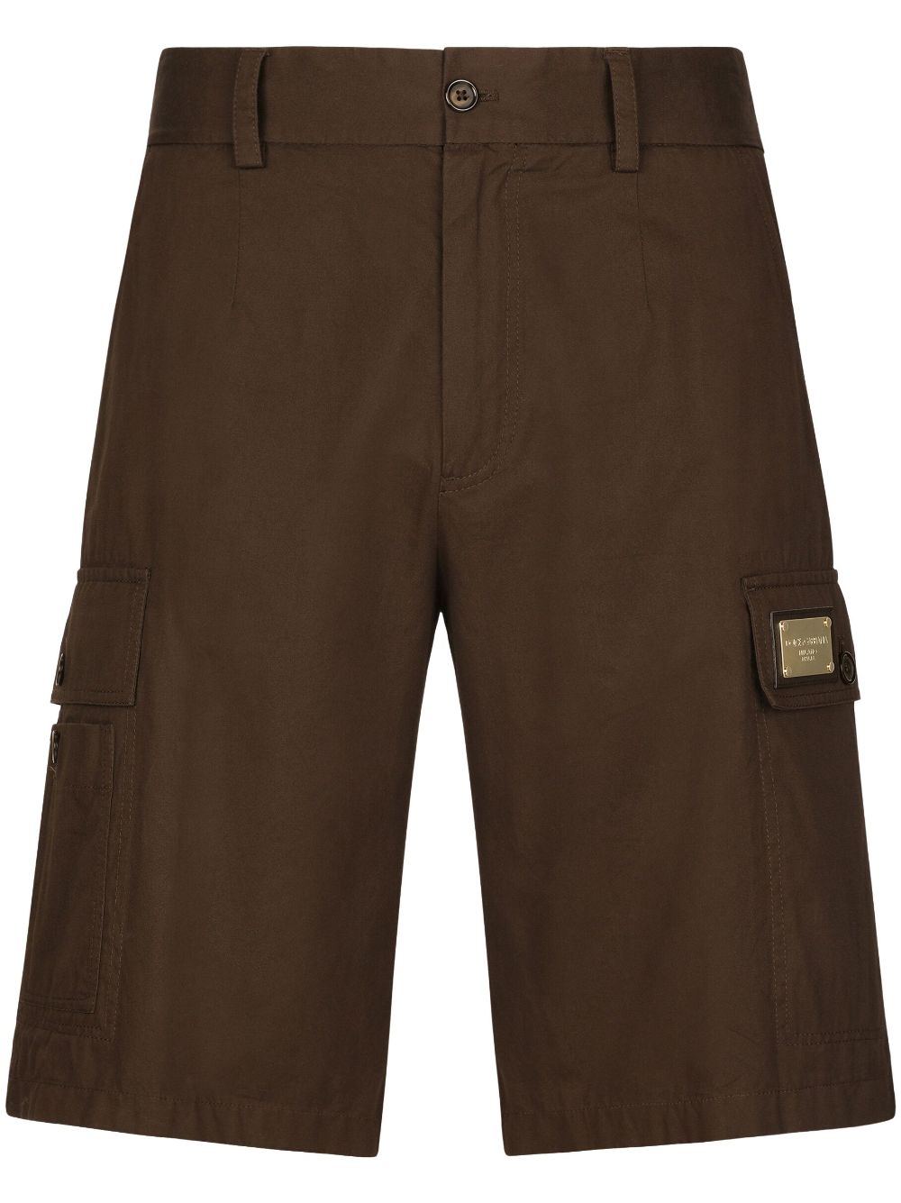 Logo-plaque cargo shorts - Brown