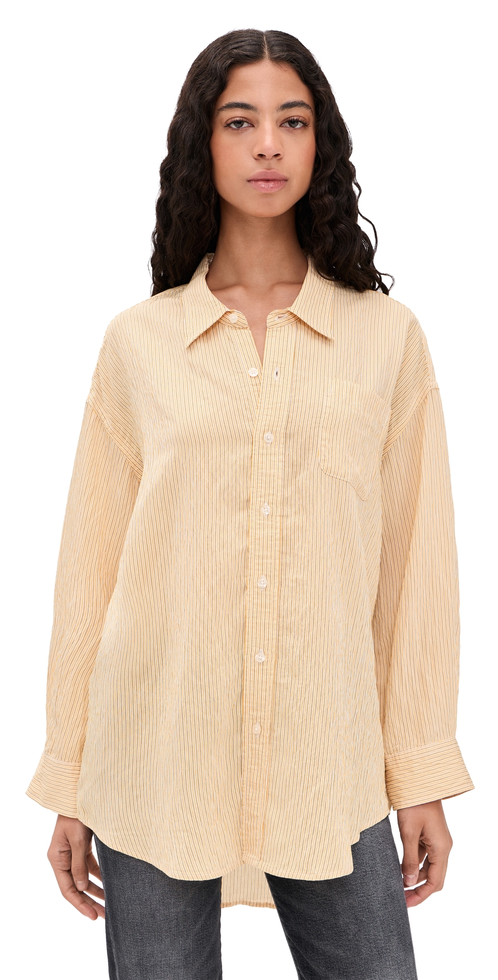Drop Neck Shirt Orange Stripe