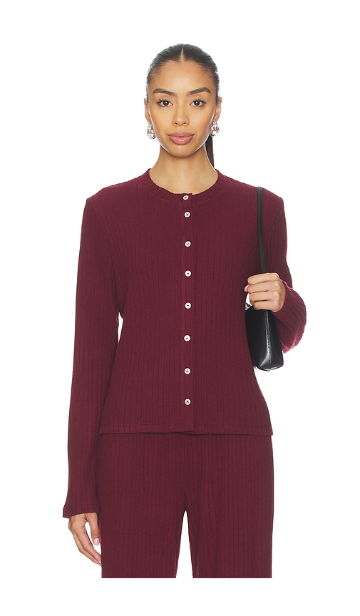 DONNI. The Sweater Rib Cardi in Charcoal Grey - Charcoal. XS also in L, M