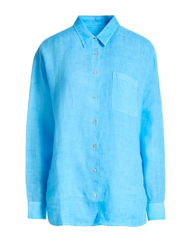 Woman Shirt Azure Size 6 Linen
