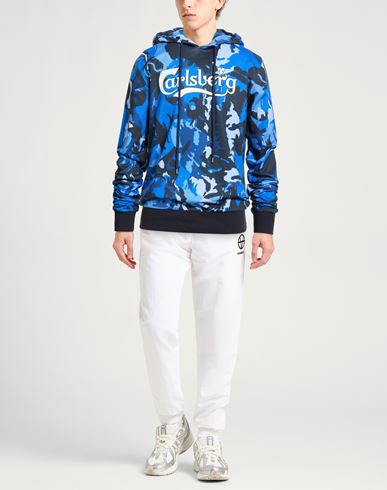 Man Sweatshirt Bright blue Size M Cotton