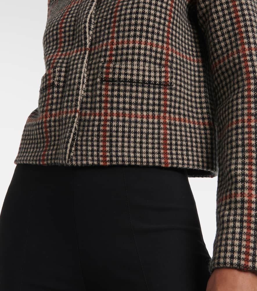 Checked wool cardigan