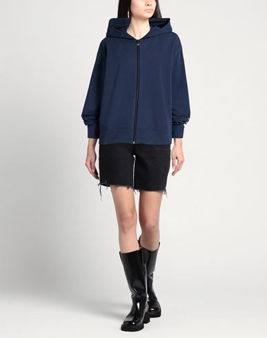 Woman Sweatshirt Navy Size S Cotton, Modal, Elastane