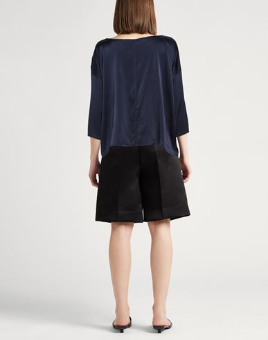 Woman Top Midnight blue Size 12 Silk, Elastane