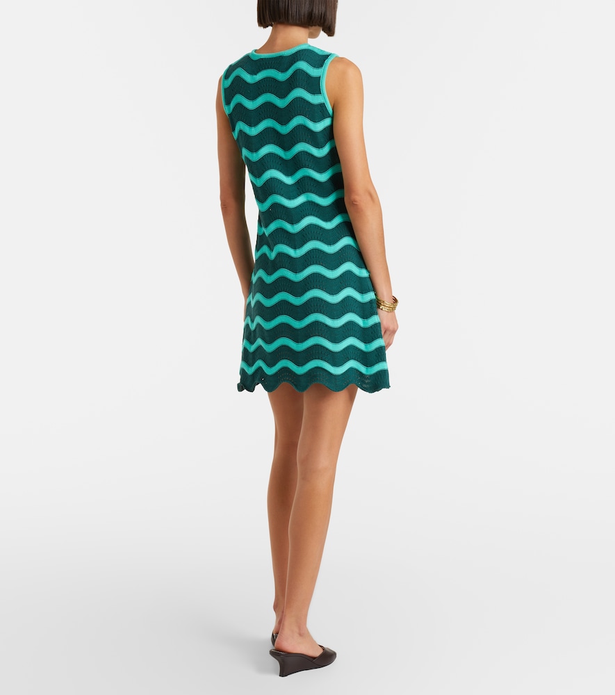 Wavy crochet keyhole cotton minidress