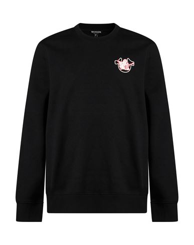 Man Sweatshirt Black Size M Cotton, Elastane