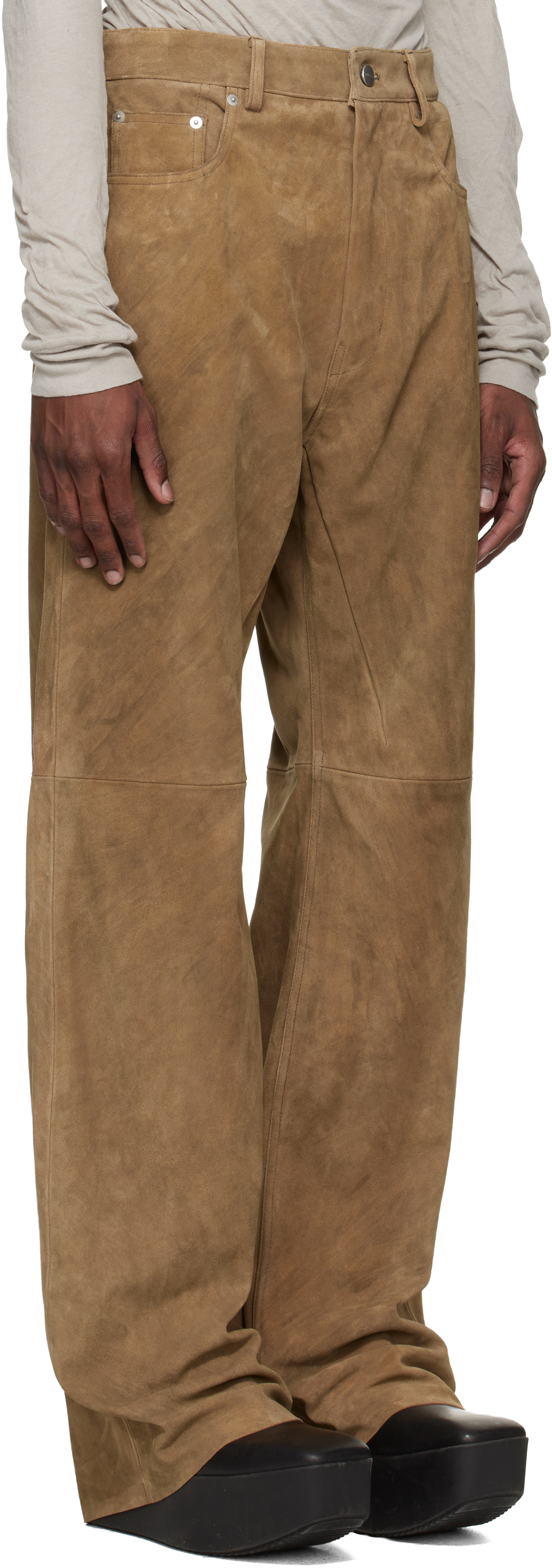Brown Temple Geth Suede Pants