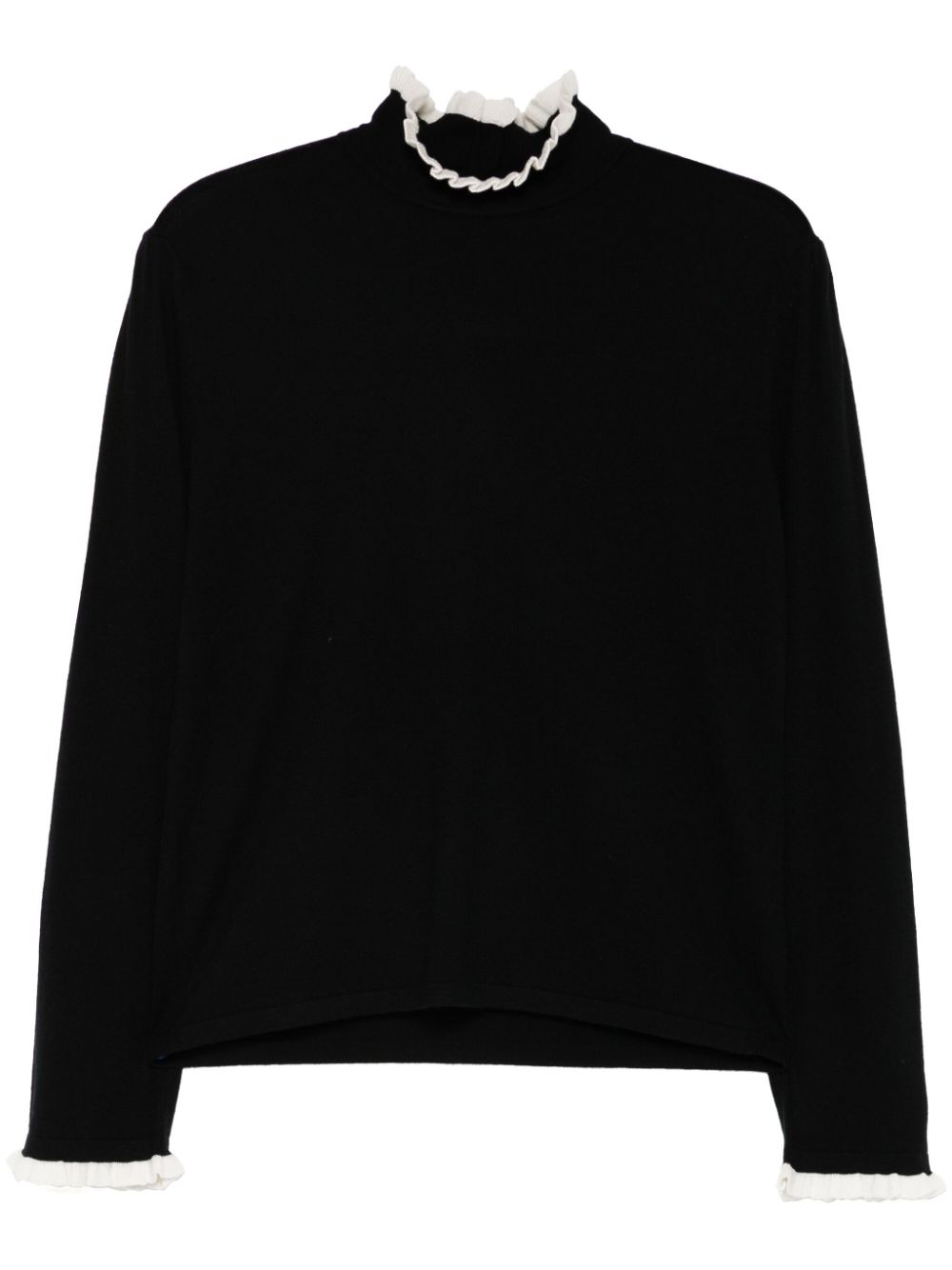 Pleat detailing knit top - Black