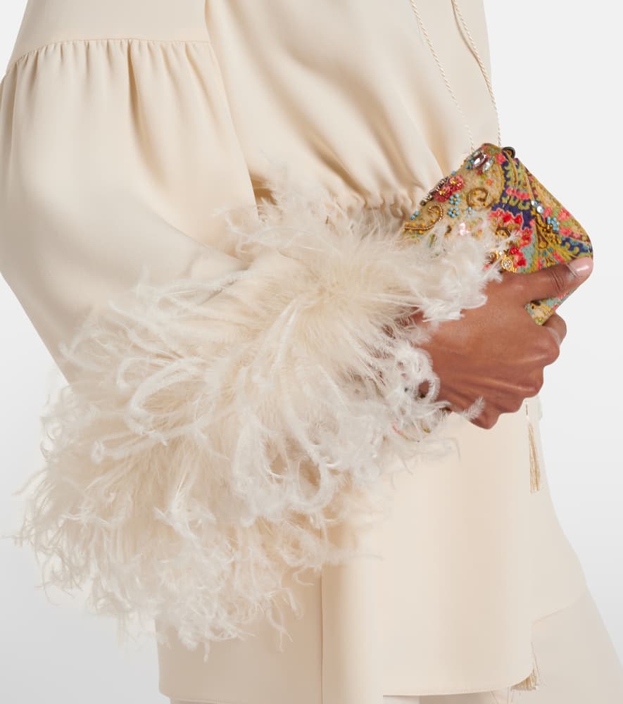 Cady Couture feather-trimmed tunic
