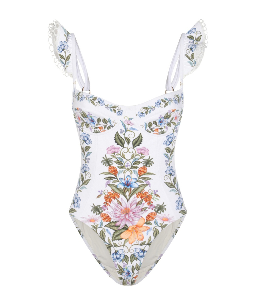 Floral-print swimsuit