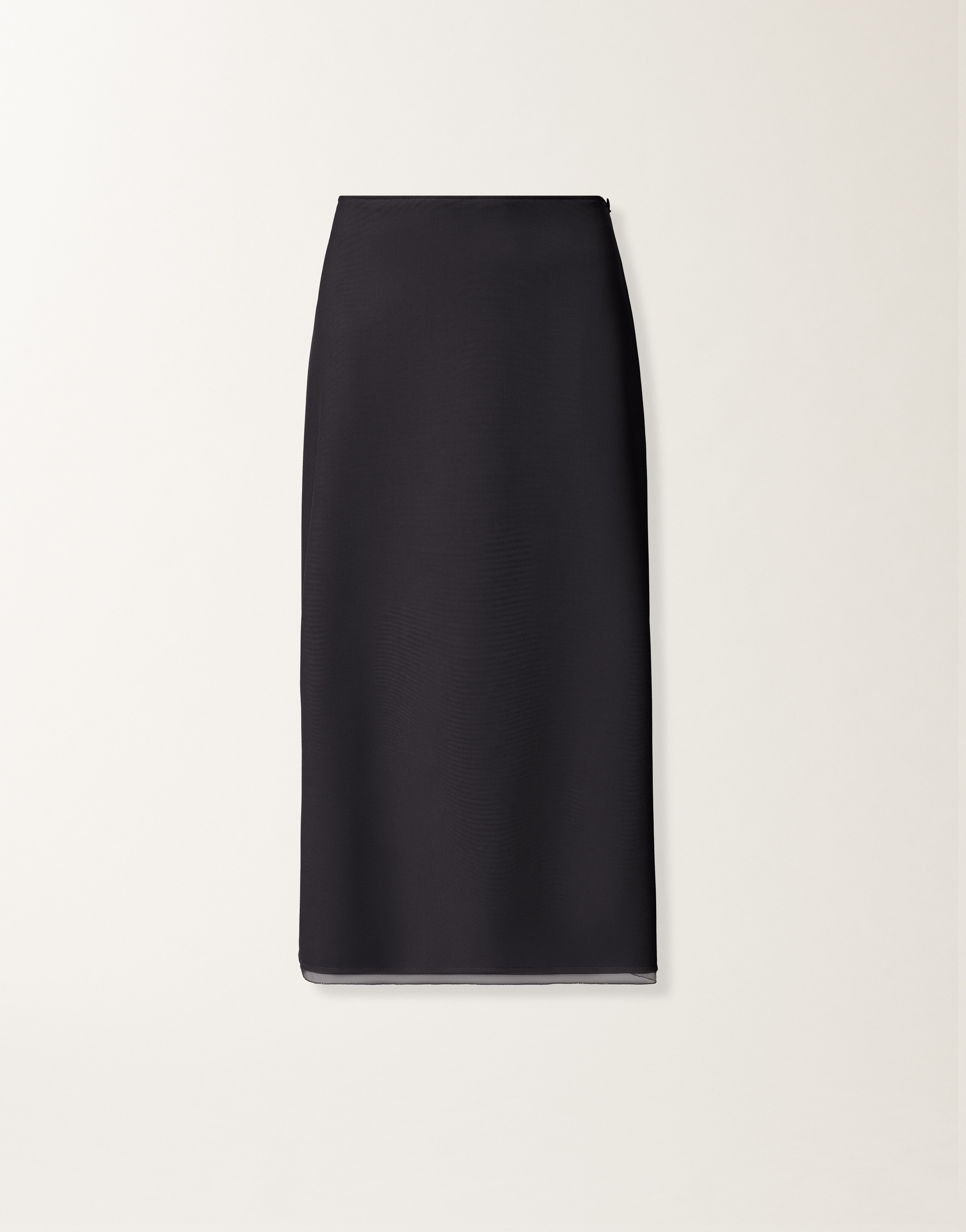 Mid-length skirt in techno tailoring, midnight blue