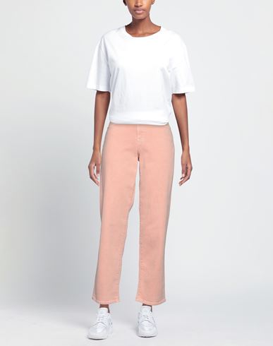 Woman Jeans Salmon pink Size 24 Cotton, Elastane