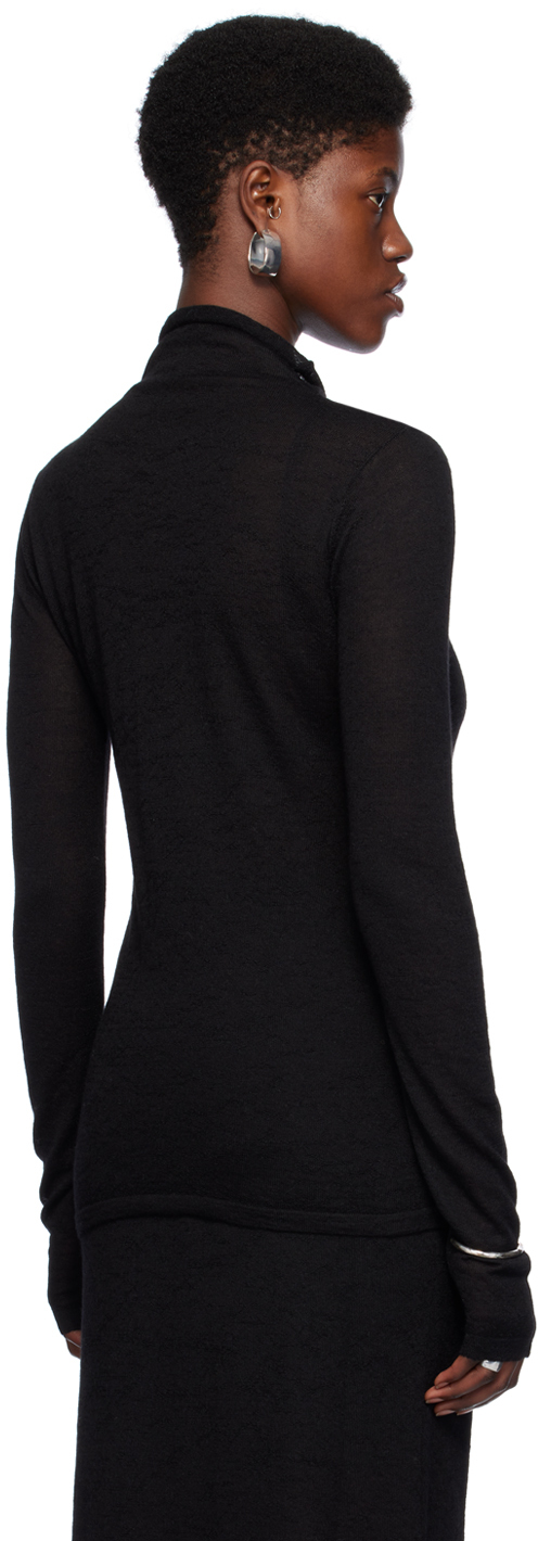 Lauren Manoogian Black Funnel Turtleneck