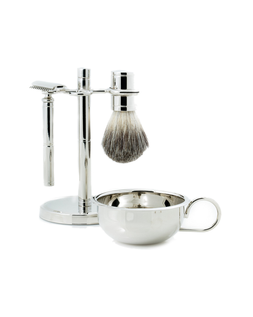 Safety Razor & Pure Badger Brush with Soap Dish