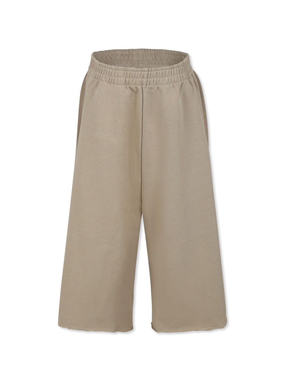 Elastic-waist knee-length shorts - Neutrals