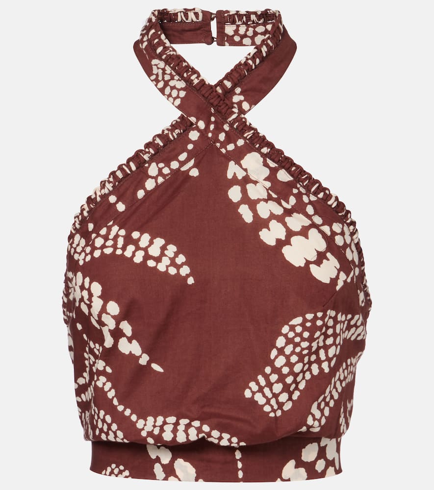 Suma printed cotton crop top