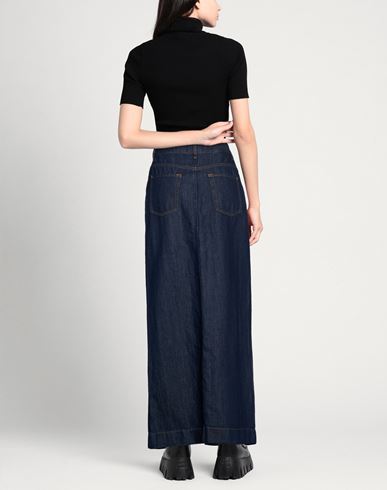 Woman Denim skirt Blue Size 24 Cotton, Linen